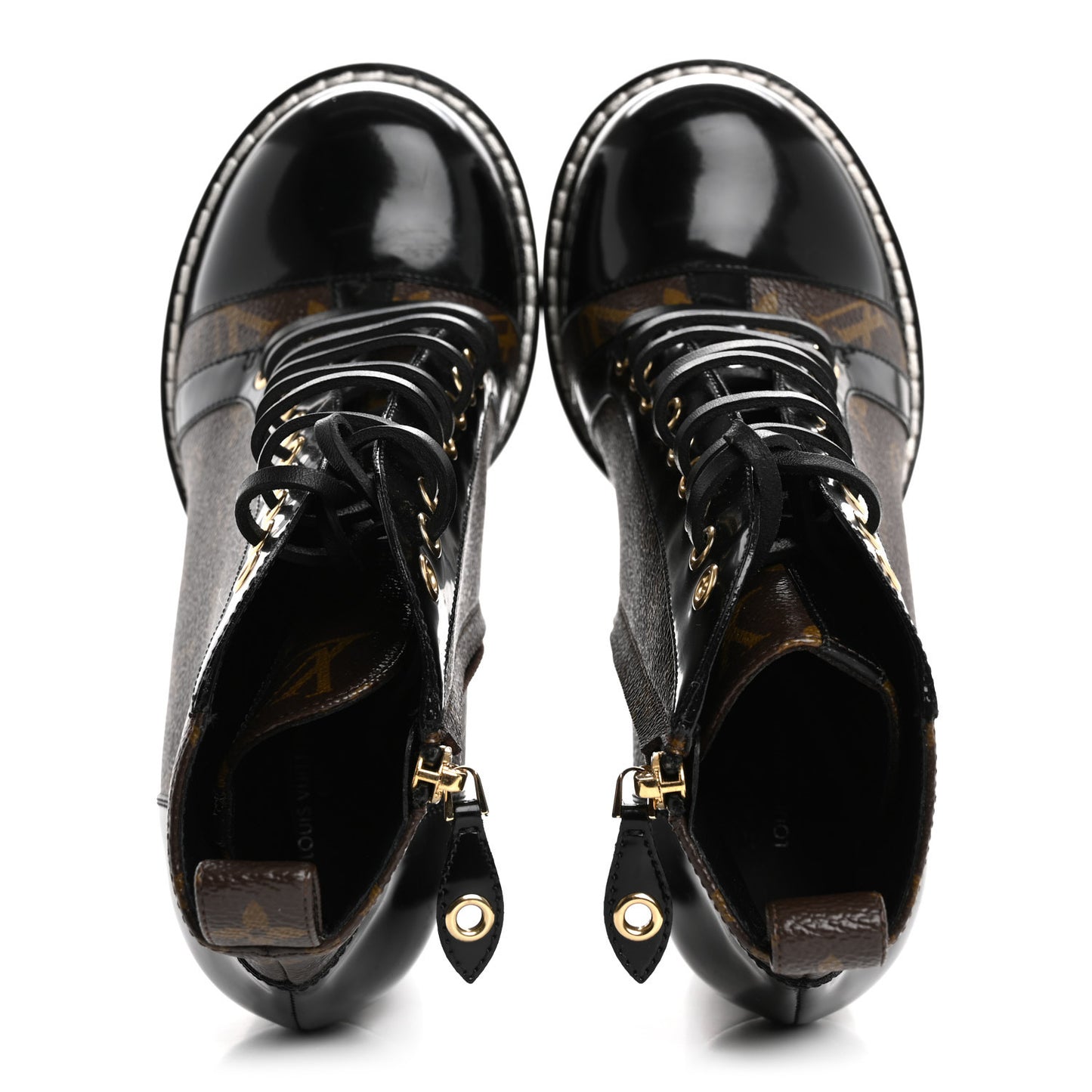 Patent Calfskin Monogram Star Trail Ankle Boots 37.5 Black