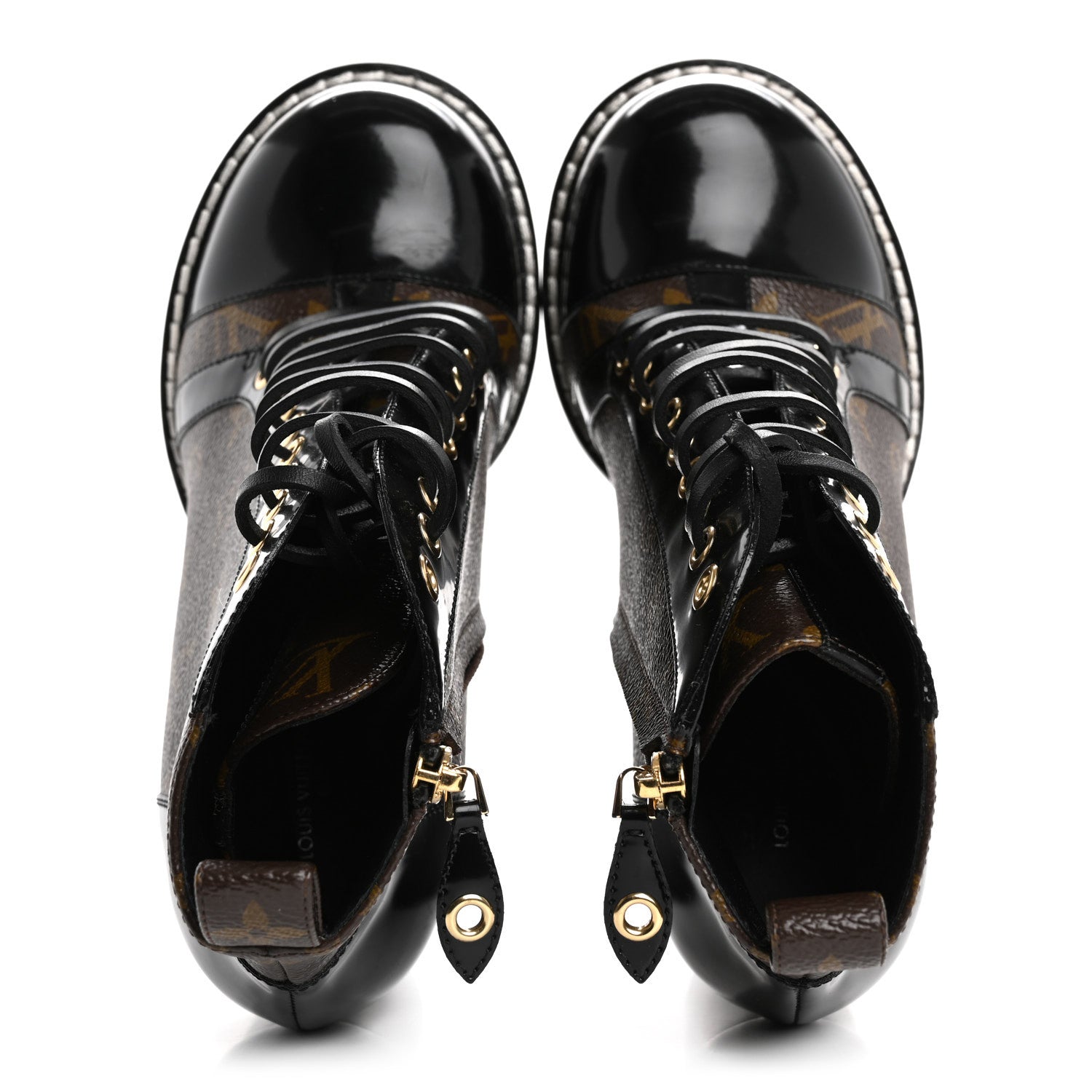 Louis Vuitton Patent Calfskin Monogram Star Trail Ankle Boots 37.5 Black 2 of 11