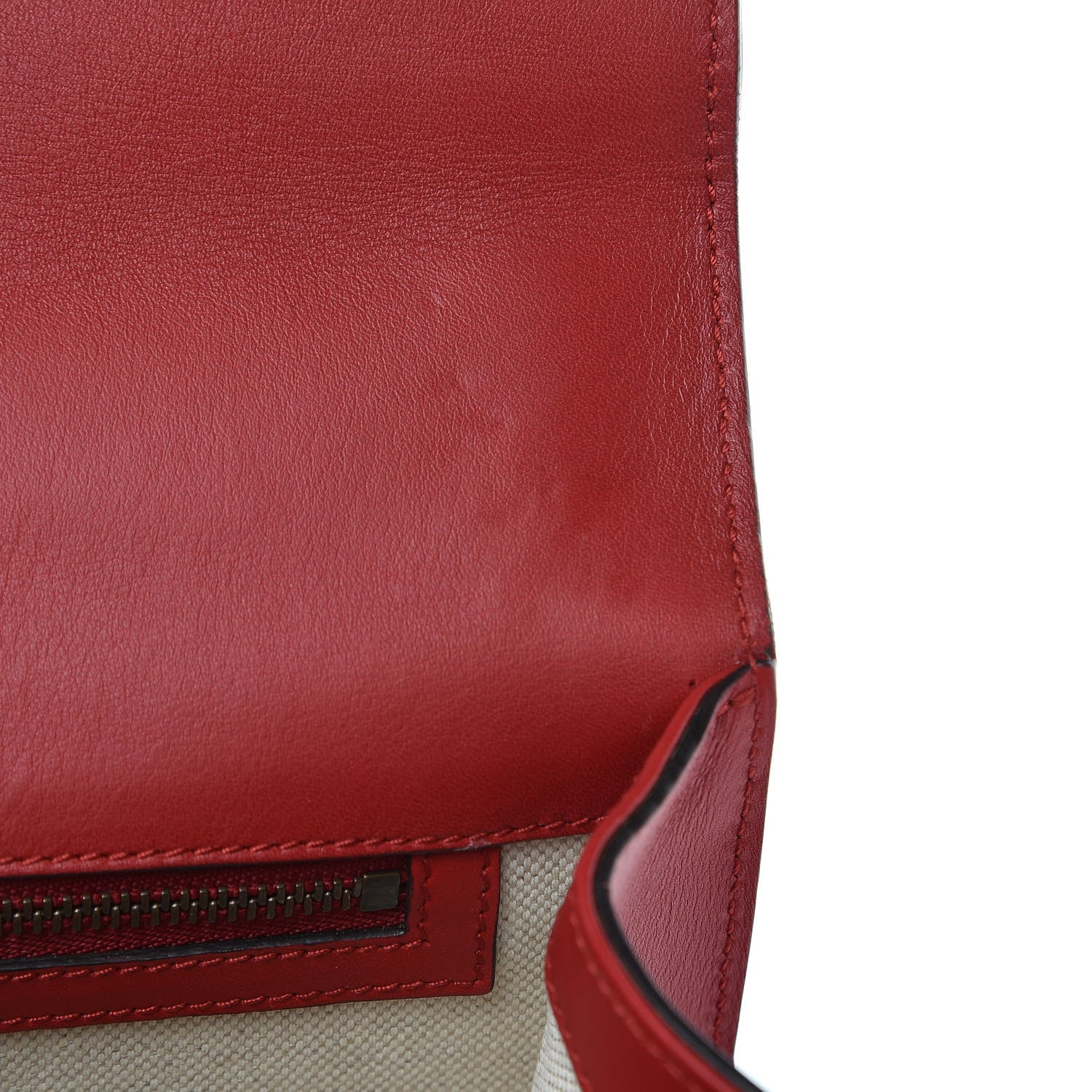 Gucci Calfskin Web Medium Peony Chain Shoulder Bag Red 9 of 13