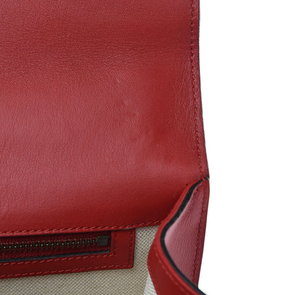 Gucci Calfskin Web Medium Peony Chain Shoulder Bag Red 9 of 13