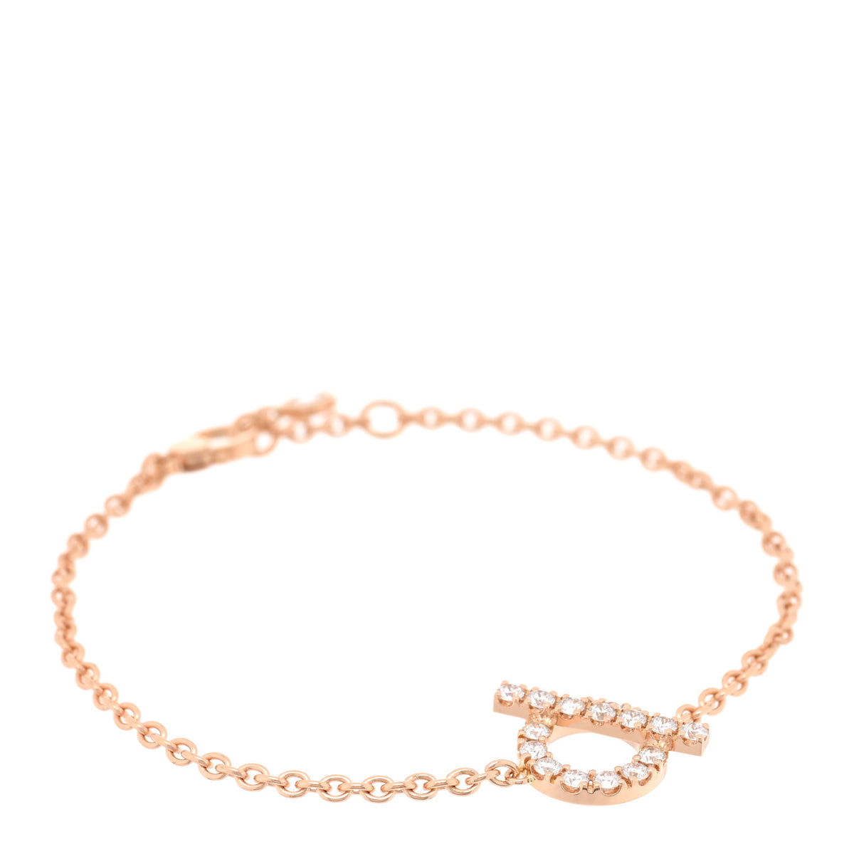 Hermes 18K Rose Gold Diamond Finesse Bracelet 1 of 4