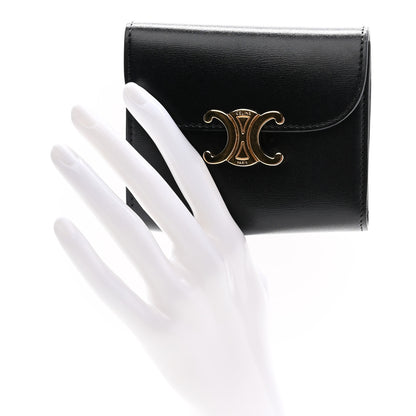 Celine Shiny Calfskin Small Triomphe Wallet Black 2 of 11