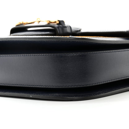 Gucci Lanzo Stretch Cord Azalea Calfskin Horsebit 1955 Shoulder Bag New Mud Blue 11 of 11