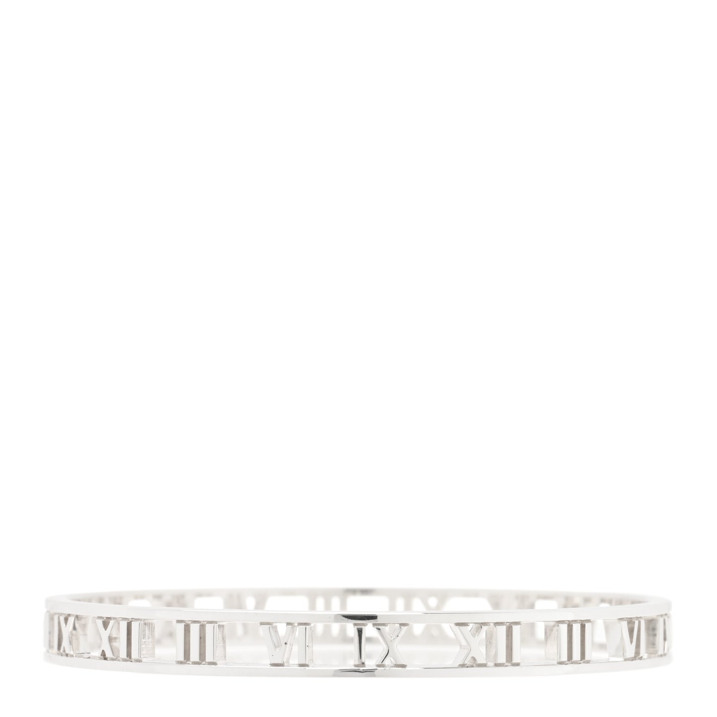 Sterling Silver Narrow Atlas Open Bangle Bracelet