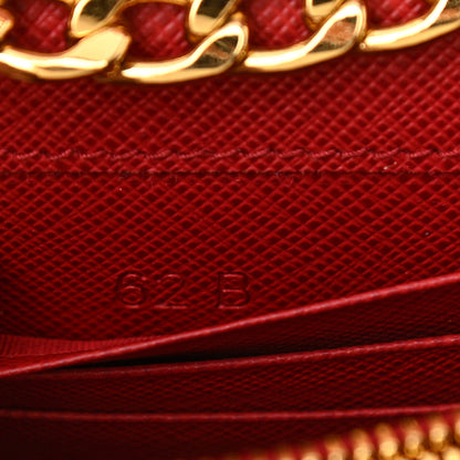 Prada Saffiano Bandoliera Flip Lock Chain Crossbody Bag Fuoco 6 of 9