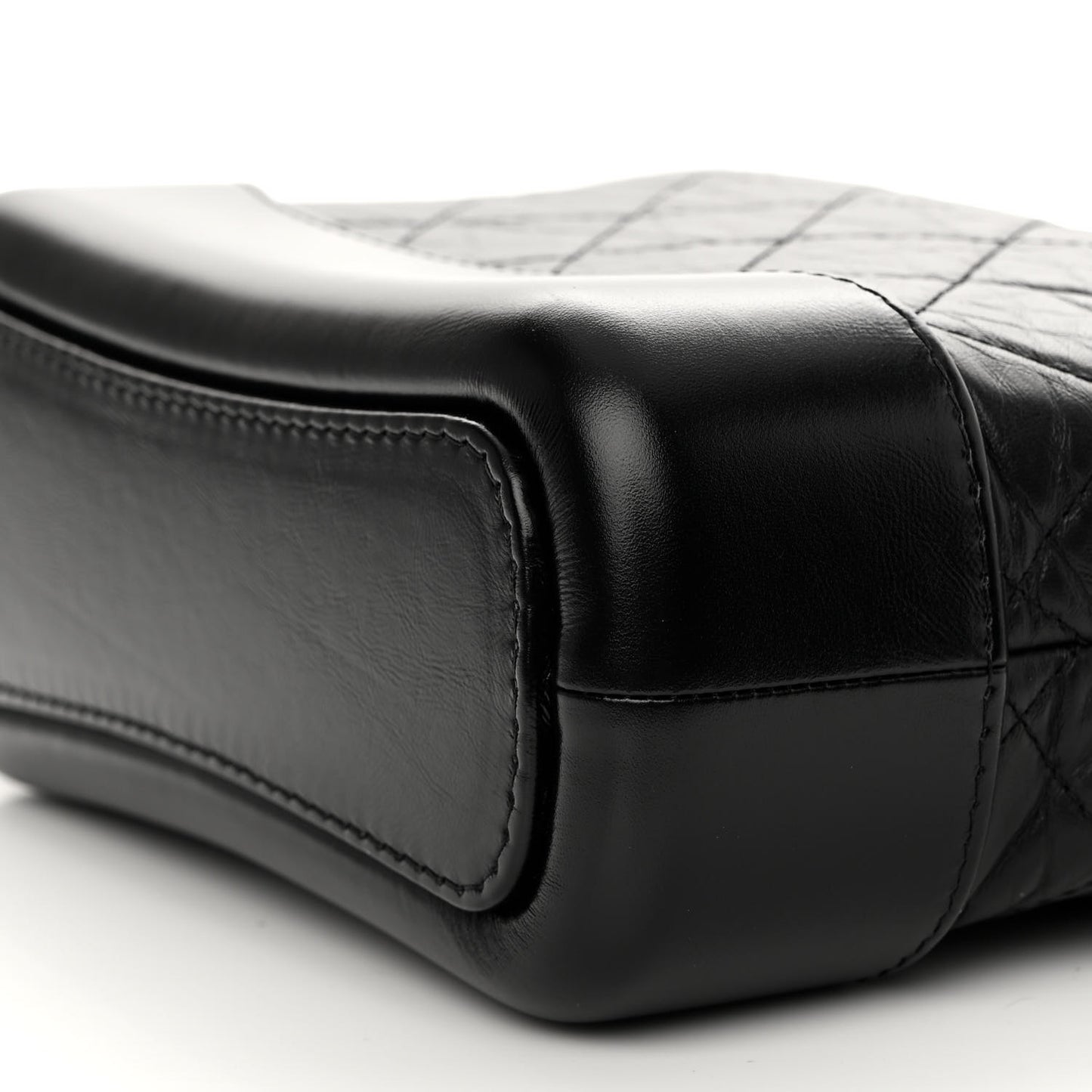 Aged Calfskin Quilted Small Gabrielle Hobo Black