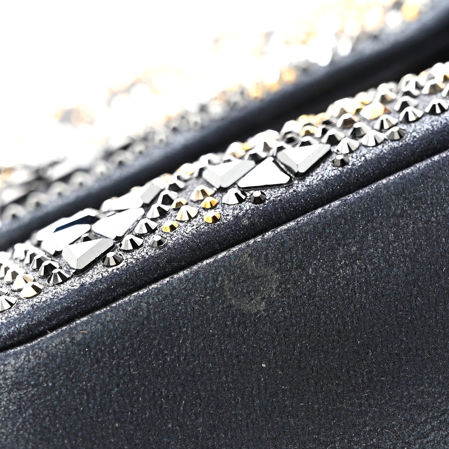 Chanel Oxidized Goatskin Strass Buonasera Medium Flap Dark Blue 11 of 12