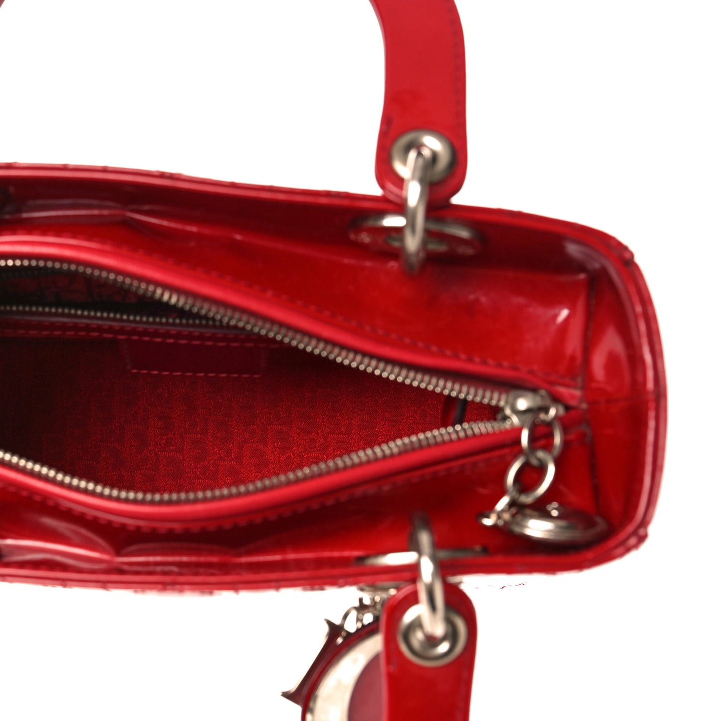 Patent Cannage Medium Lady Dior Red