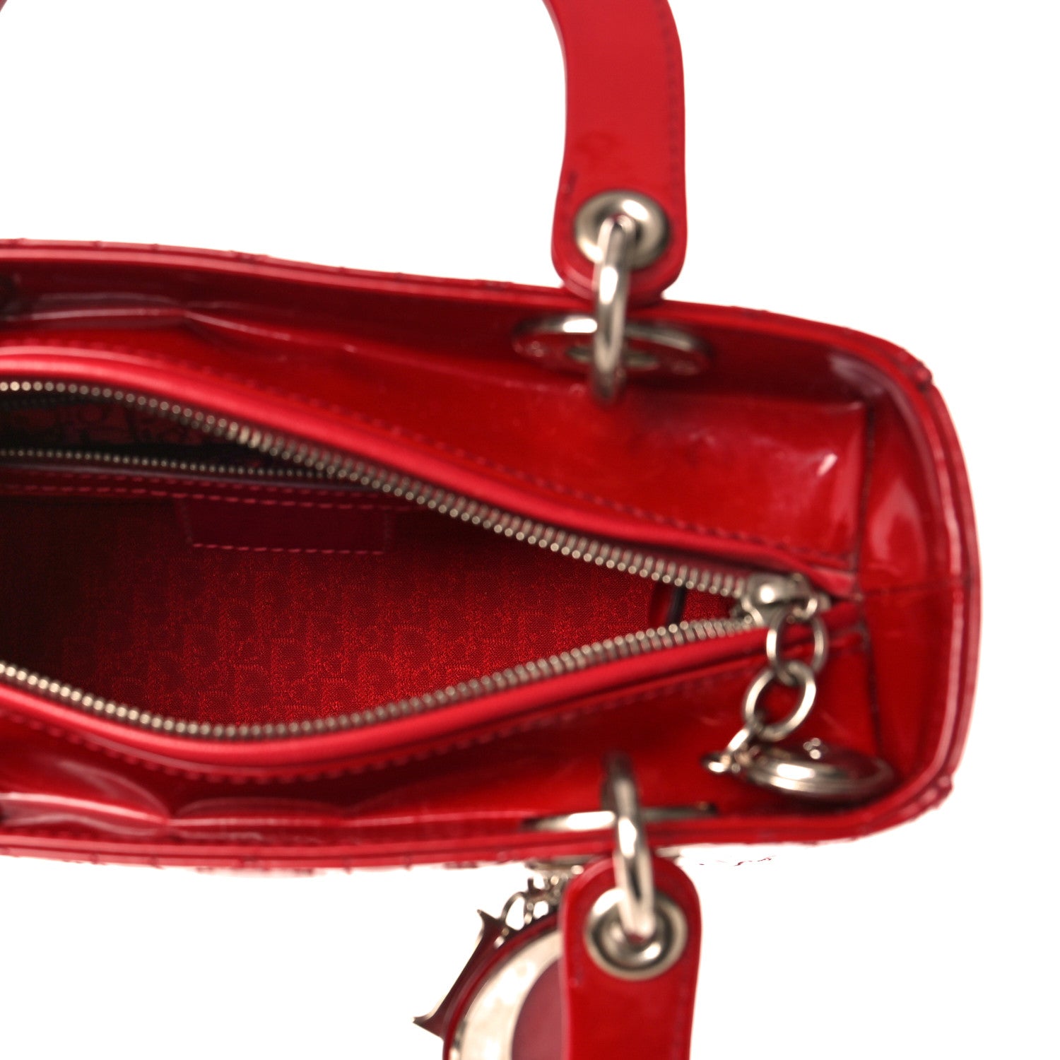 Christian Dior Patent Cannage Medium Lady Dior Red 5 of 8