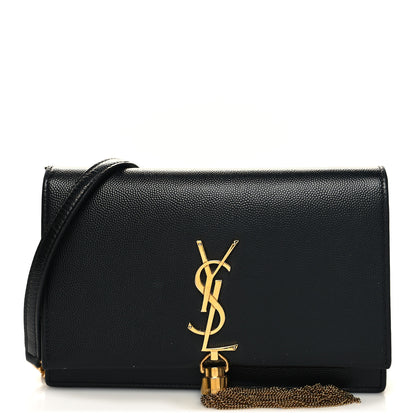 Saint Laurent Grain De Poudre Classic Monogram Kate Tassel Chain Wallet Black 1 of 11