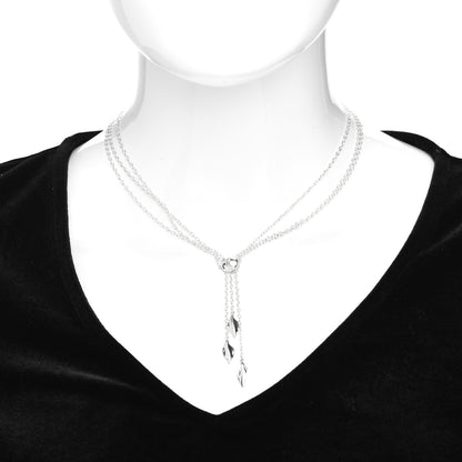 Tiffany Sterling Silver Three Leaf Drop Pendant Necklace 2 of 4