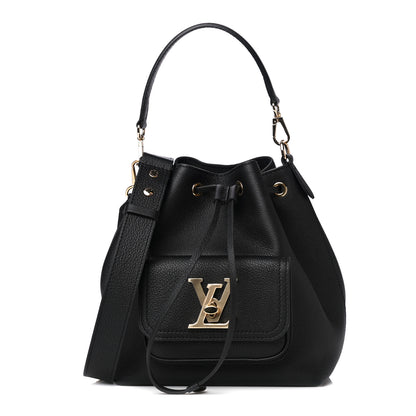 Louis Vuitton Calfskin Lockme Bucket MM Black 1 of 7