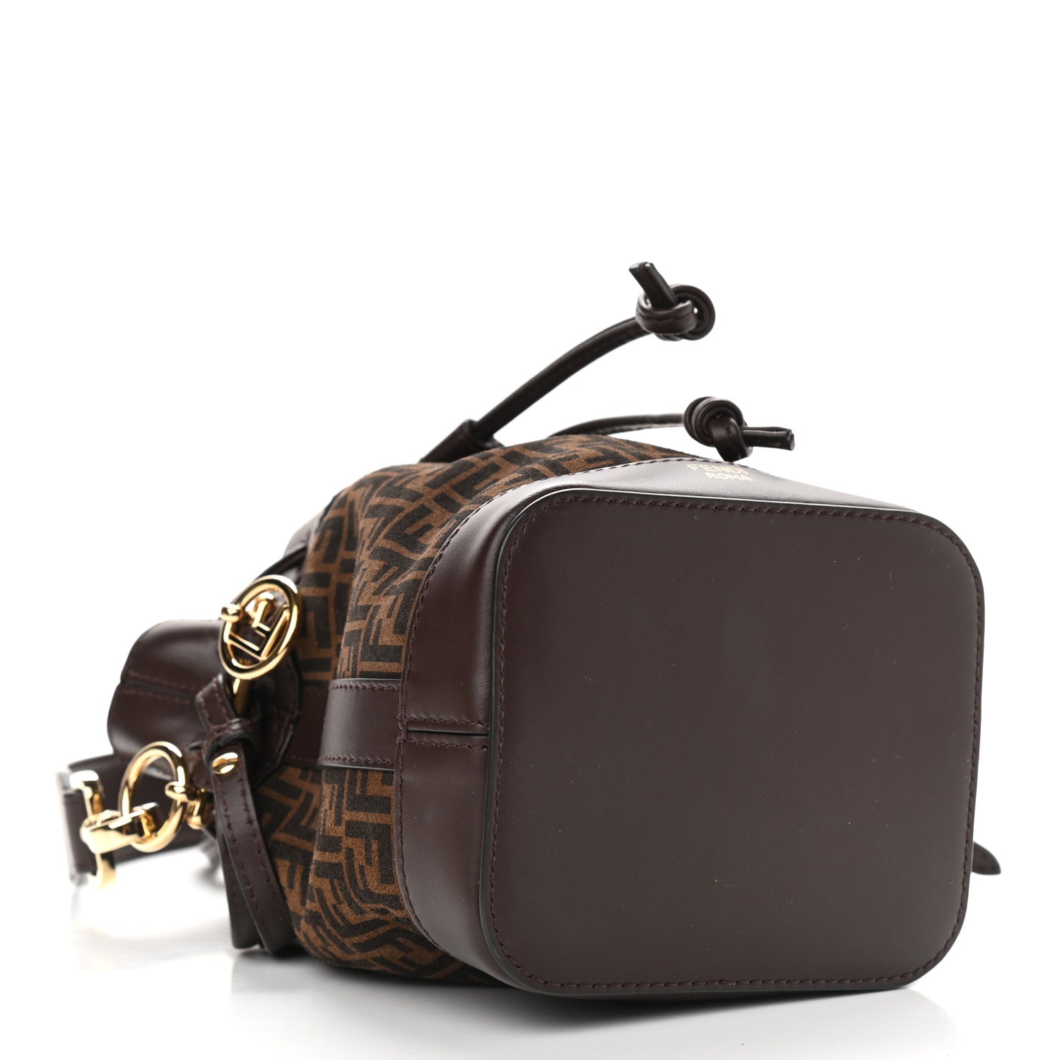 Fendi Suede Vitello King F is Fendi Micro FF Mini Mon Tresor Bucket Bag Sigaro Marrone Ebano 4 of 10