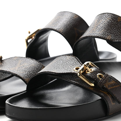 Louis Vuitton Monogram Bom Dia Mule Sandals 39 Black 3 of 6