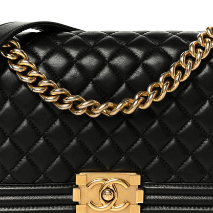 Chanel Lambskin Quilted Medium Boy Flap Black 8 of 11