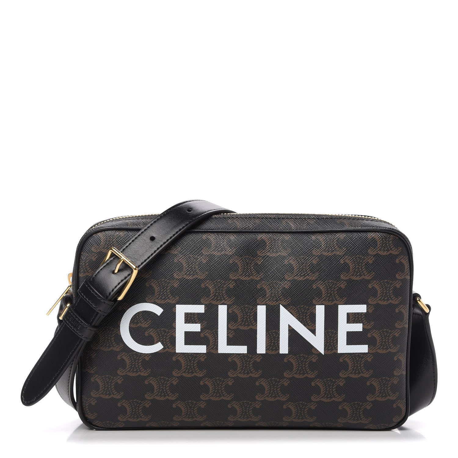 Celine Triomphe Canvas Medium Messenger Bag Black 1 of 9