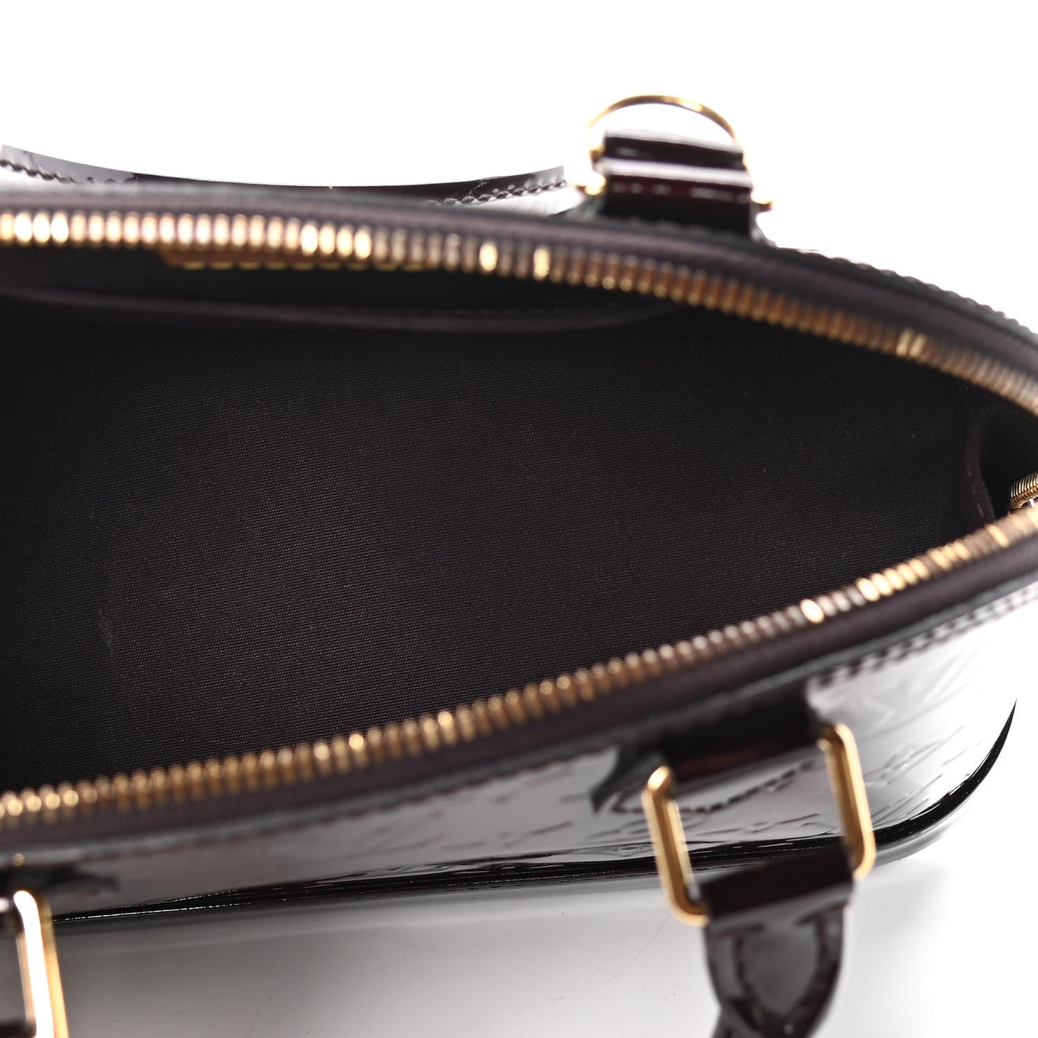 Louis Vuitton Vernis Rayures Alma BB Amarante 5 of 7