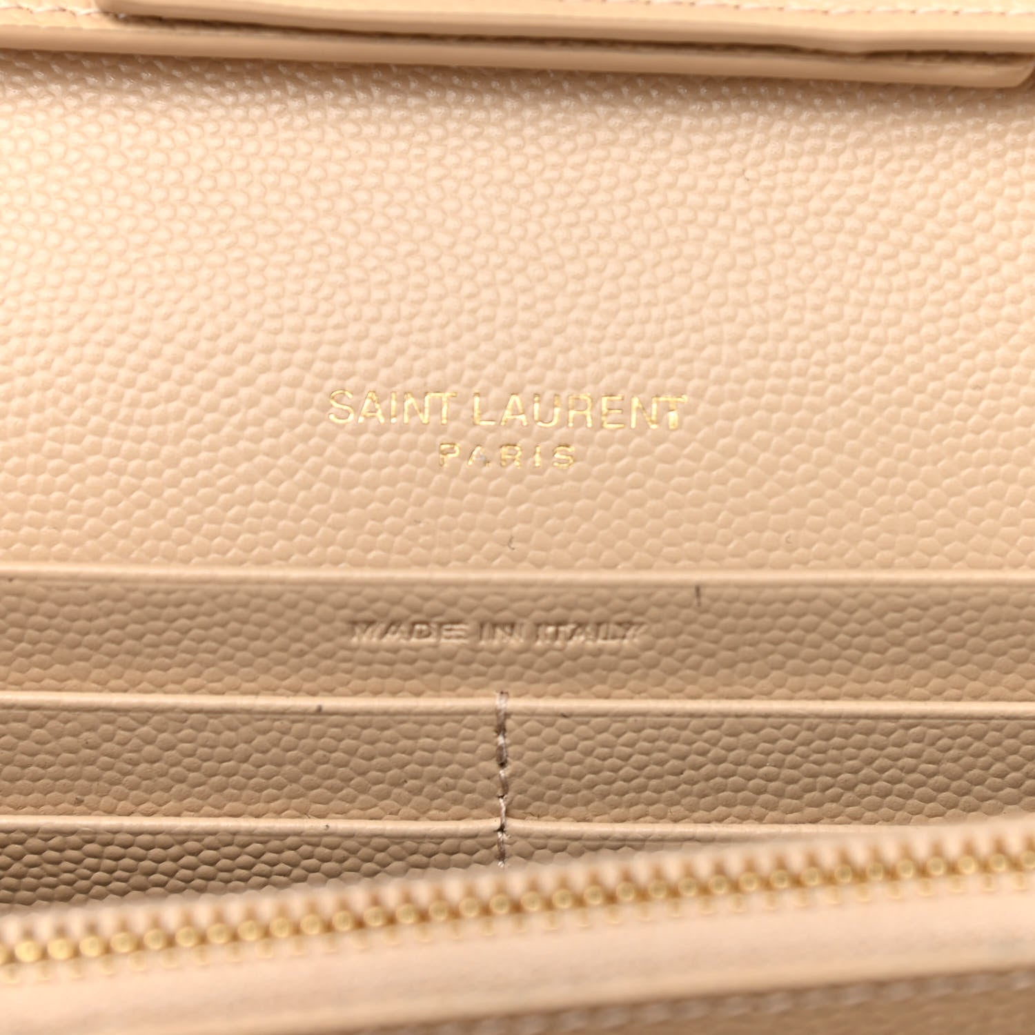 Saint Laurent Grain De Poudre Matelasse Chevron Monogram Chain Wallet Nude Powder 6 of 8