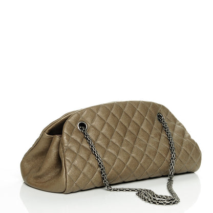 Chanel Metallic Calfskin Quilted Medium Just Mademoiselle Dark Beige 3 of 7