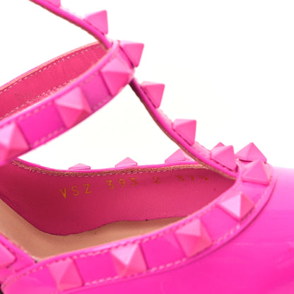 Valentino Garavani Patent Lacquer Monochrome Rockstud Ankle Strap 100mm Pumps 37.5 Pink PP 9 of 12