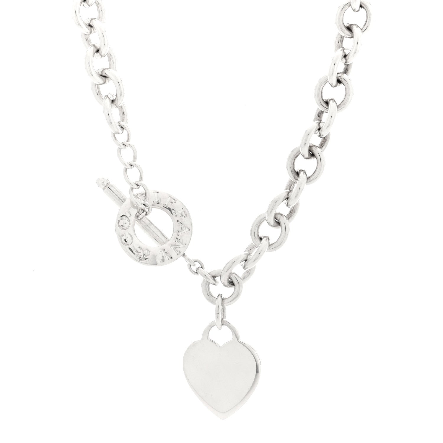 Tiffany Sterling Silver Heart Tag Toggle Necklace 1 of 5