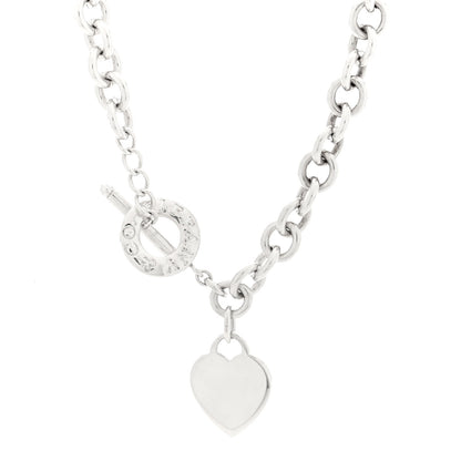 Tiffany Sterling Silver Heart Tag Toggle Necklace 1 of 5