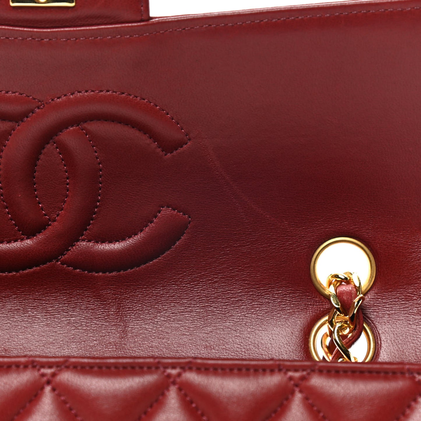Lambskin Quilted Small Single Flap Red
