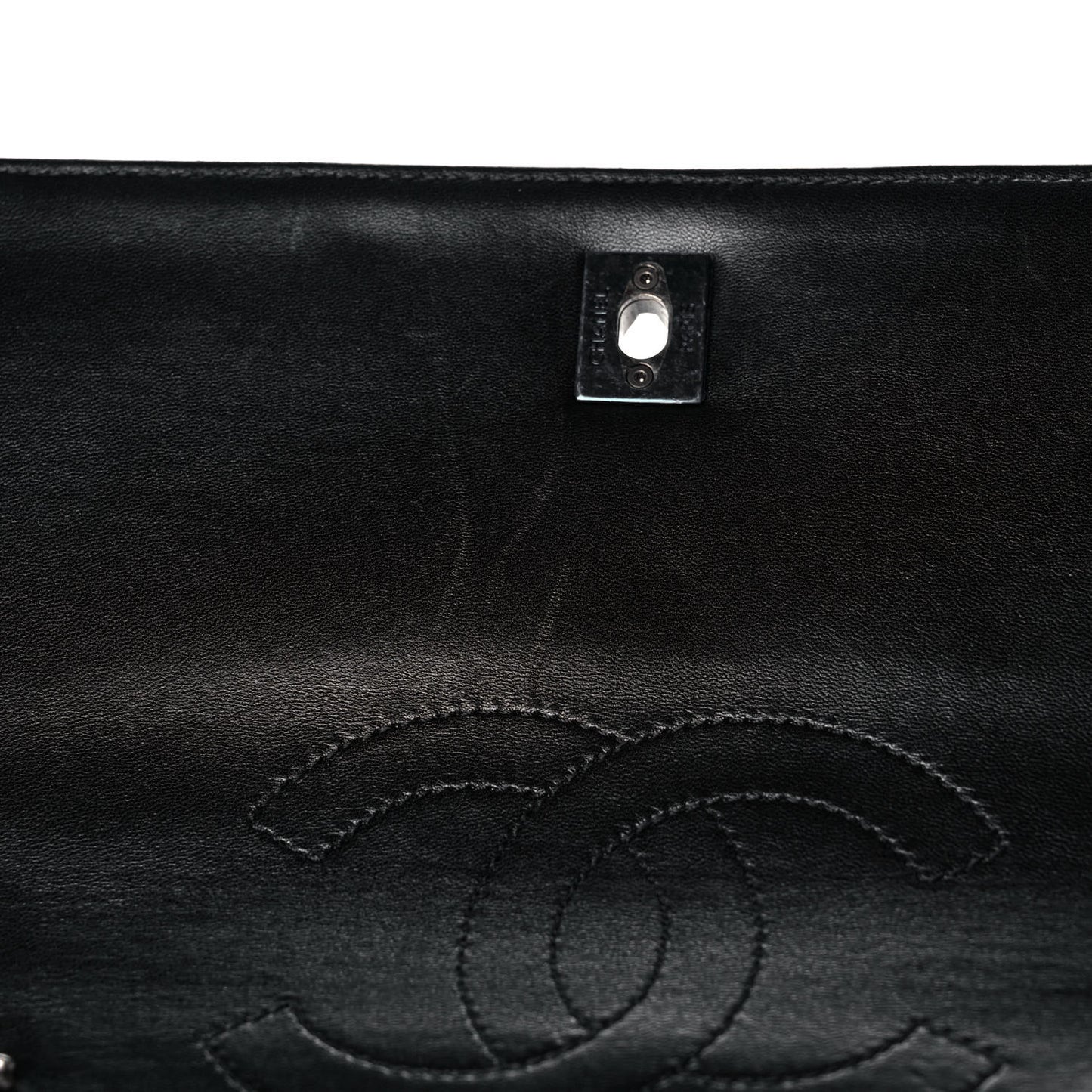 Lambskin Quilted Large Trendy CC Dual Handle Flap Bag Black