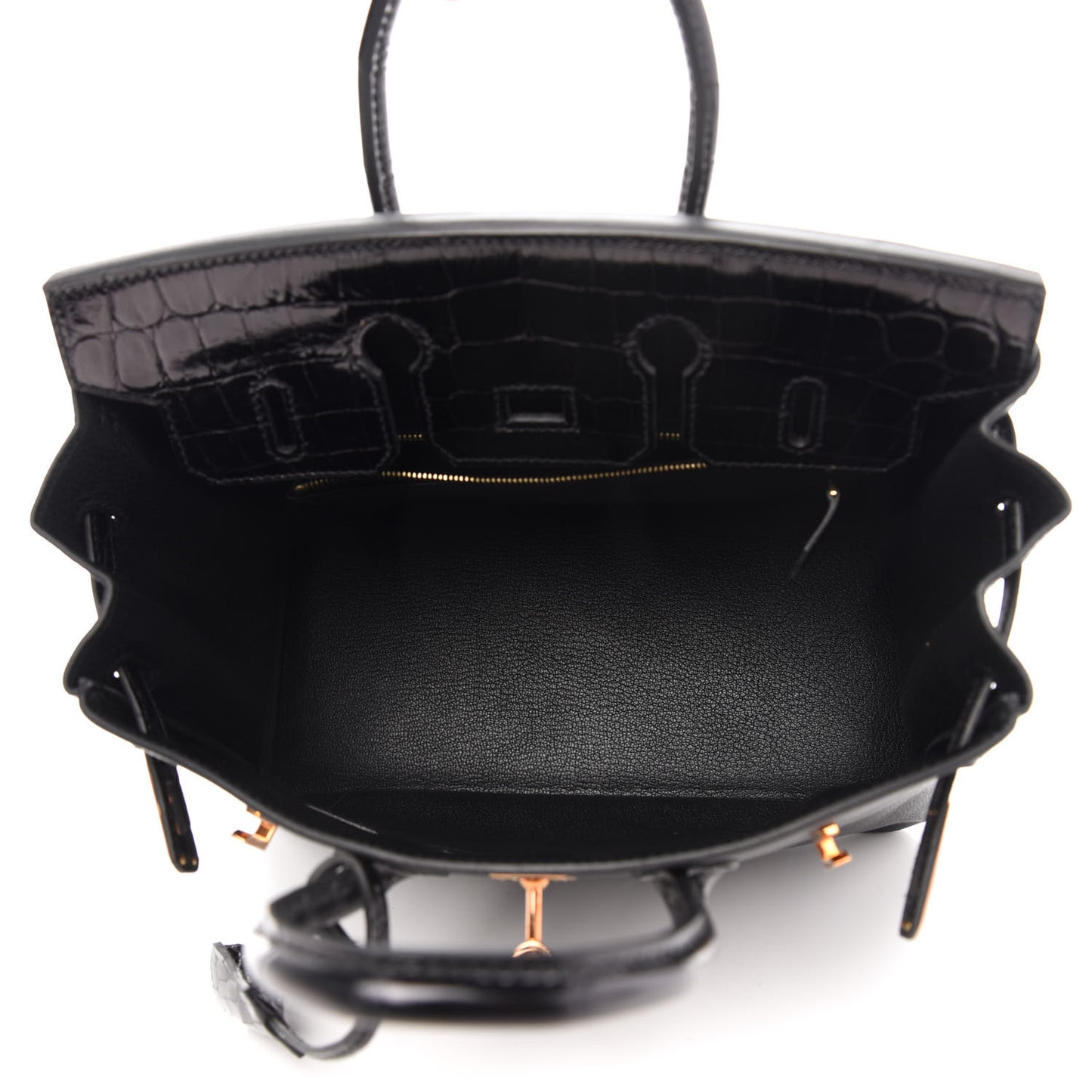 Taurillon Novillo Shiny Niloticus Crocodile Birkin Touch 25 Black