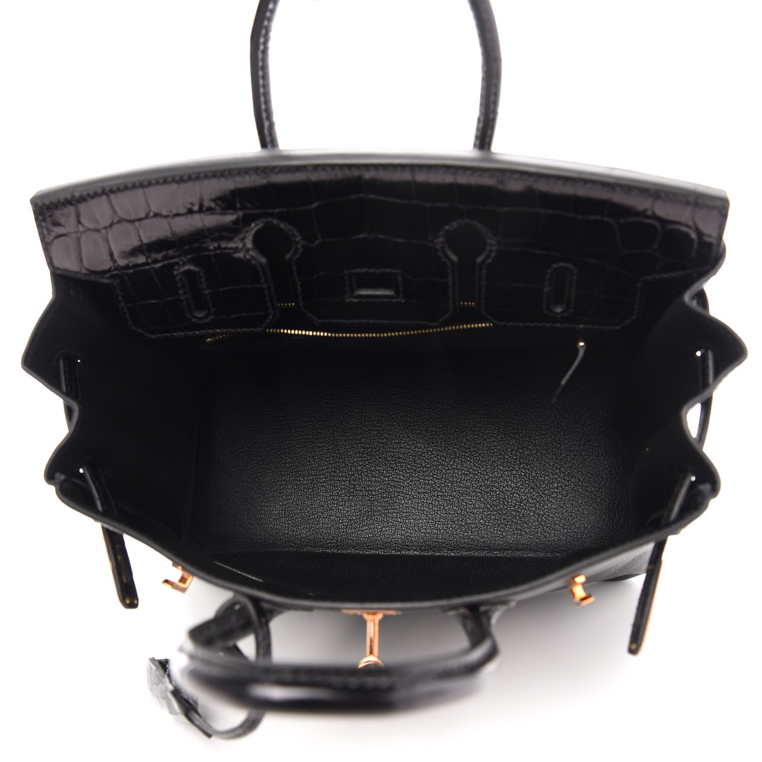 Hermes Taurillon Novillo Shiny Niloticus Crocodile Birkin Touch 25 Black 15 of 35