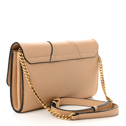 Versace Grained Calfskin Virtus Wallet On Chain Beige 3 of 11