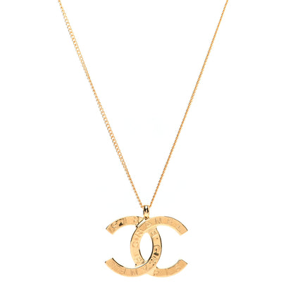 Chanel Metal CC Paris Button Necklace Gold 1 of 5