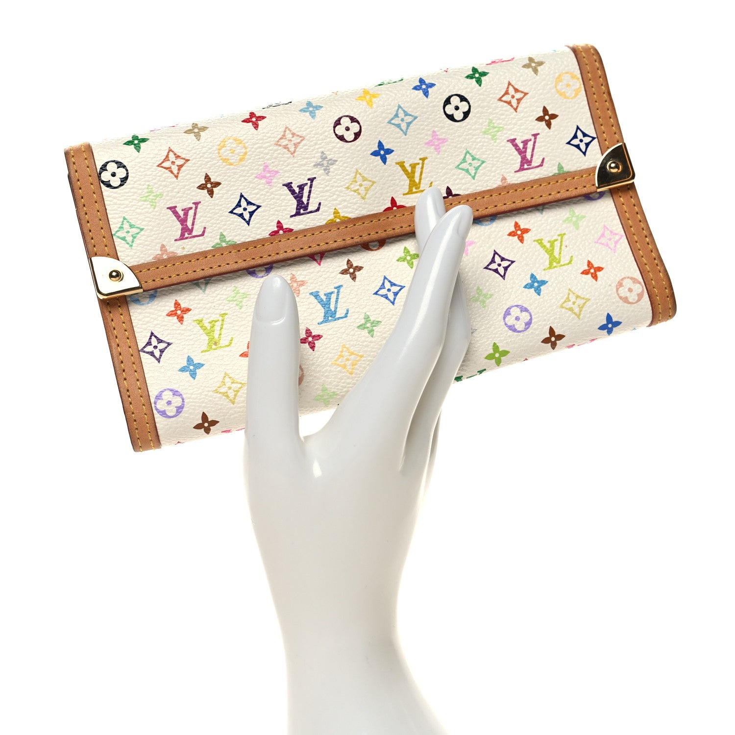Louis Vuitton Monogram Multicolor Porte Tresor International Wallet White 2 of 14
