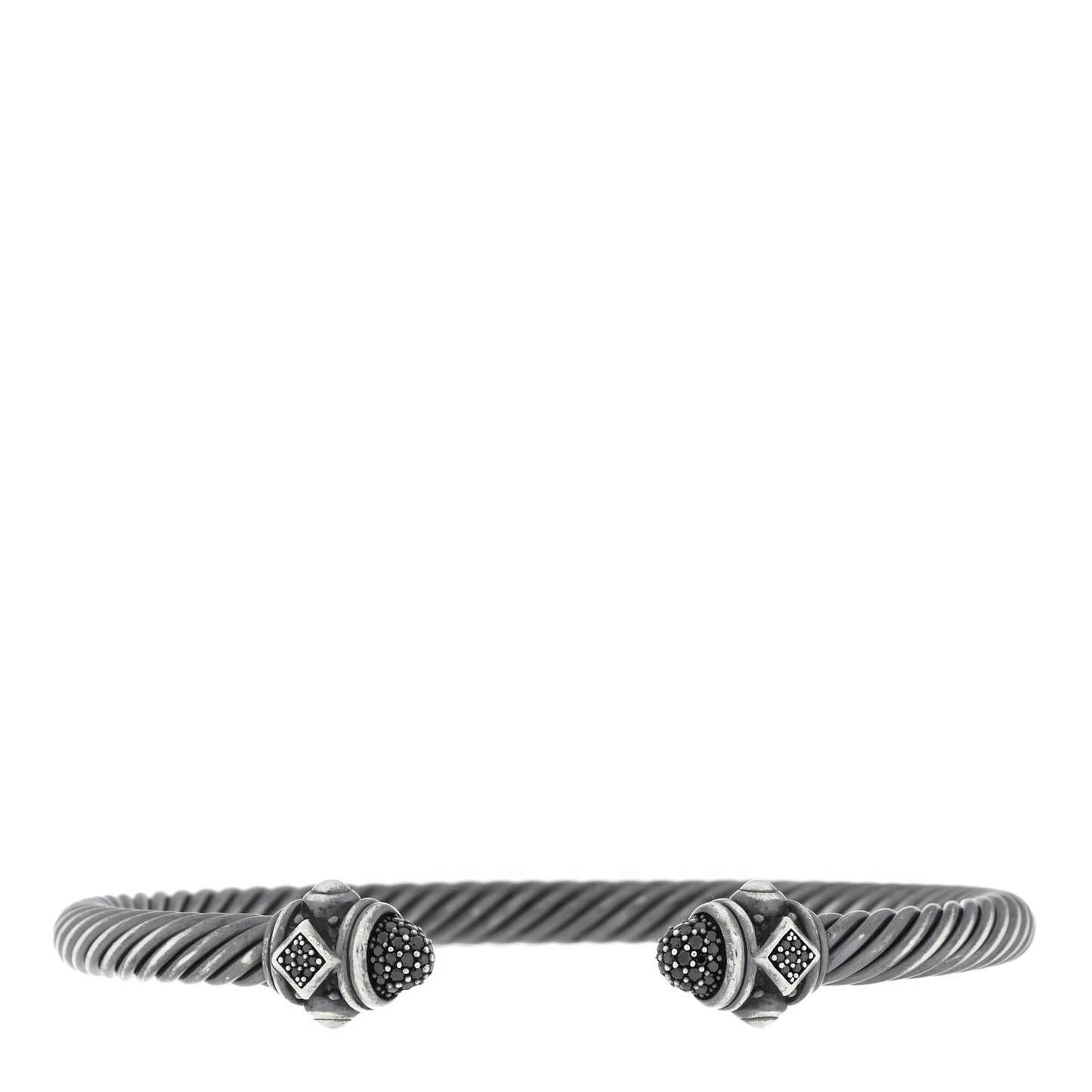 Darkened Sterling Silver Black Diamond 5mm Renaissance Bracelet