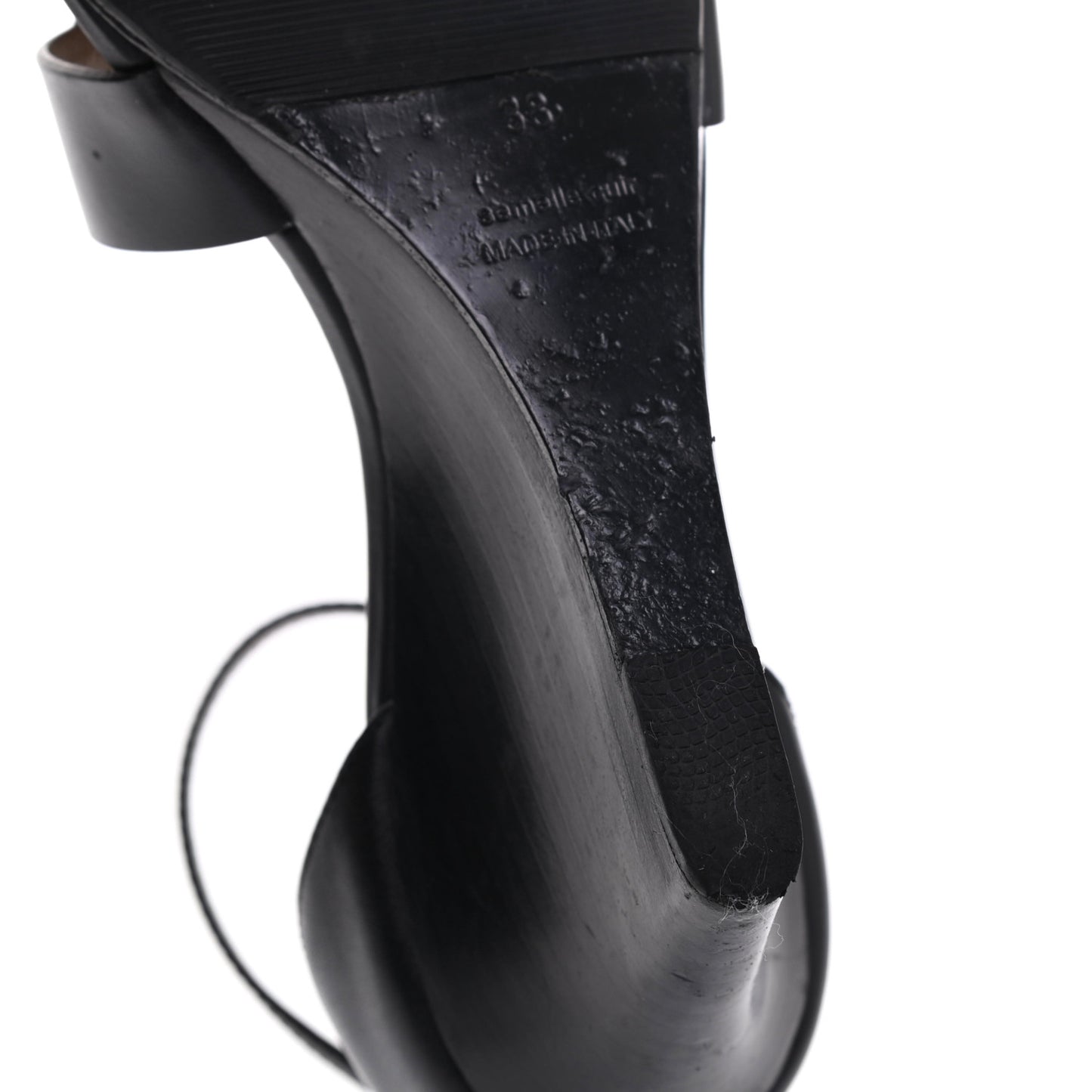 Calfskin Legend Wedge Sandals 38 Black