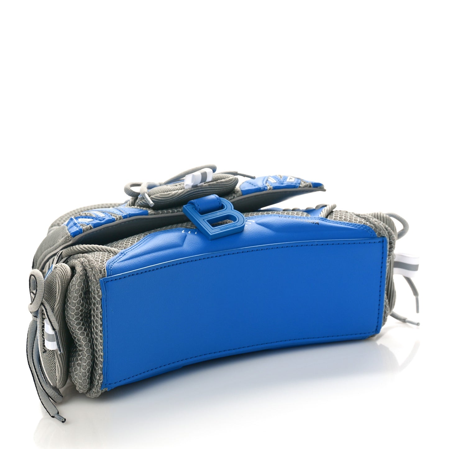Faux Calfskin Fabric Small Sneakerhead Top Handle Bag Blue Grey