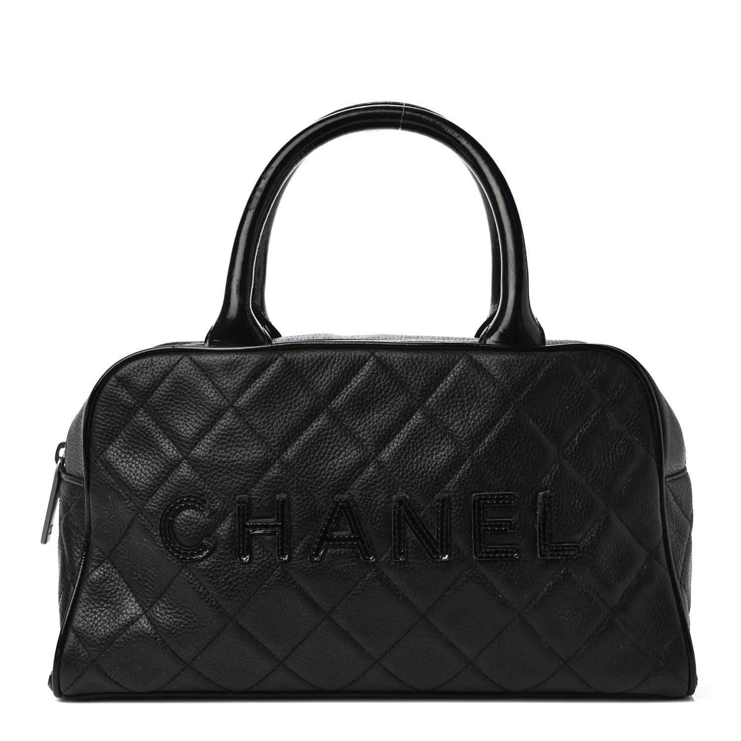 Chanel Caviar Patent Quilted Bowler Black 1 of 23