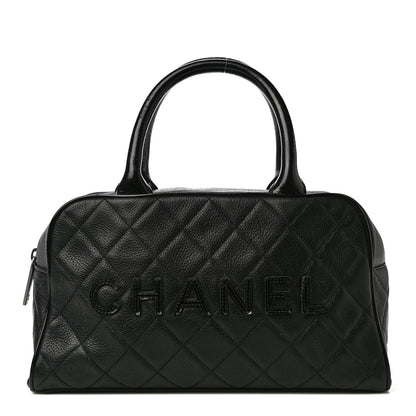 Chanel Caviar Patent Quilted Bowler Black 1 of 23