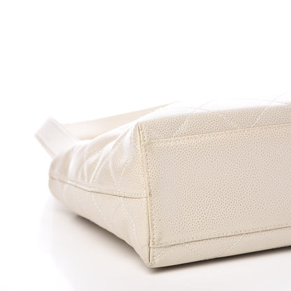 Chanel Metallic Caviar Quilted Shoulder Bag White 8 of 14