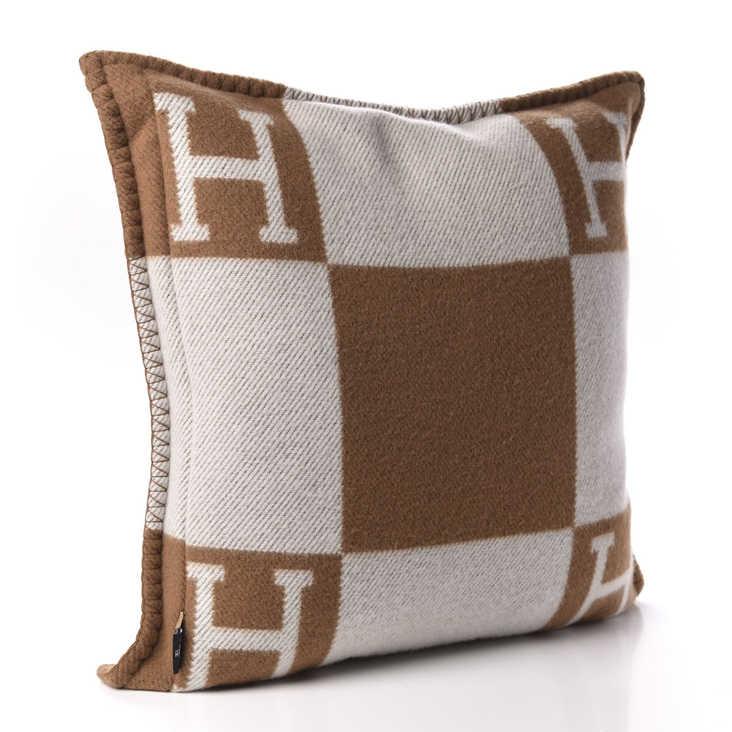 Wool Cashmere Avalon Pillow PM Ecru Camel