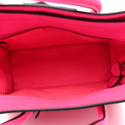 Celine Drummed Calfskin Nano Luggage Fluo Pink 5 of 10