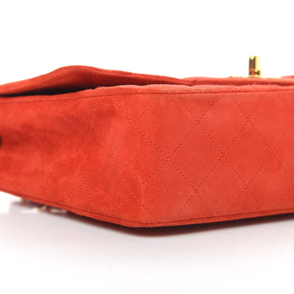 Chanel Suede Quilted Medium Single Flap Red 9 of 13
