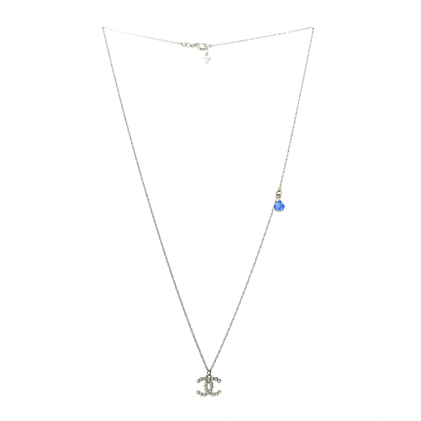 Pearl CC Pendant Necklace Gold