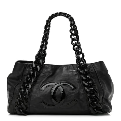 Chanel Calfskin Modern Chain Rhodoid East West Tote Black 1 of 13