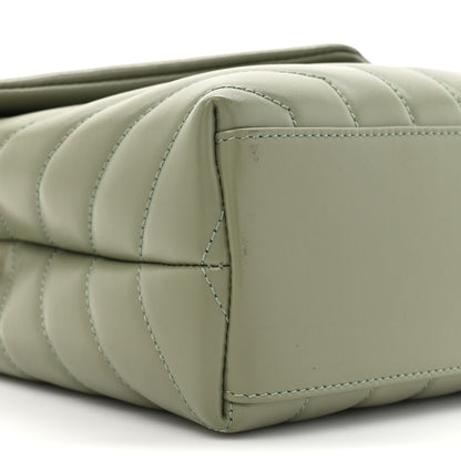 Saint Laurent Calfskin Y Quilted Monogram Small Loulou Chain Satchel Light Sage 10 of 10