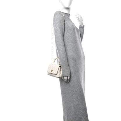 Chanel Caviar Quilted Extra Mini Coco Handle Flap White 2 of 14