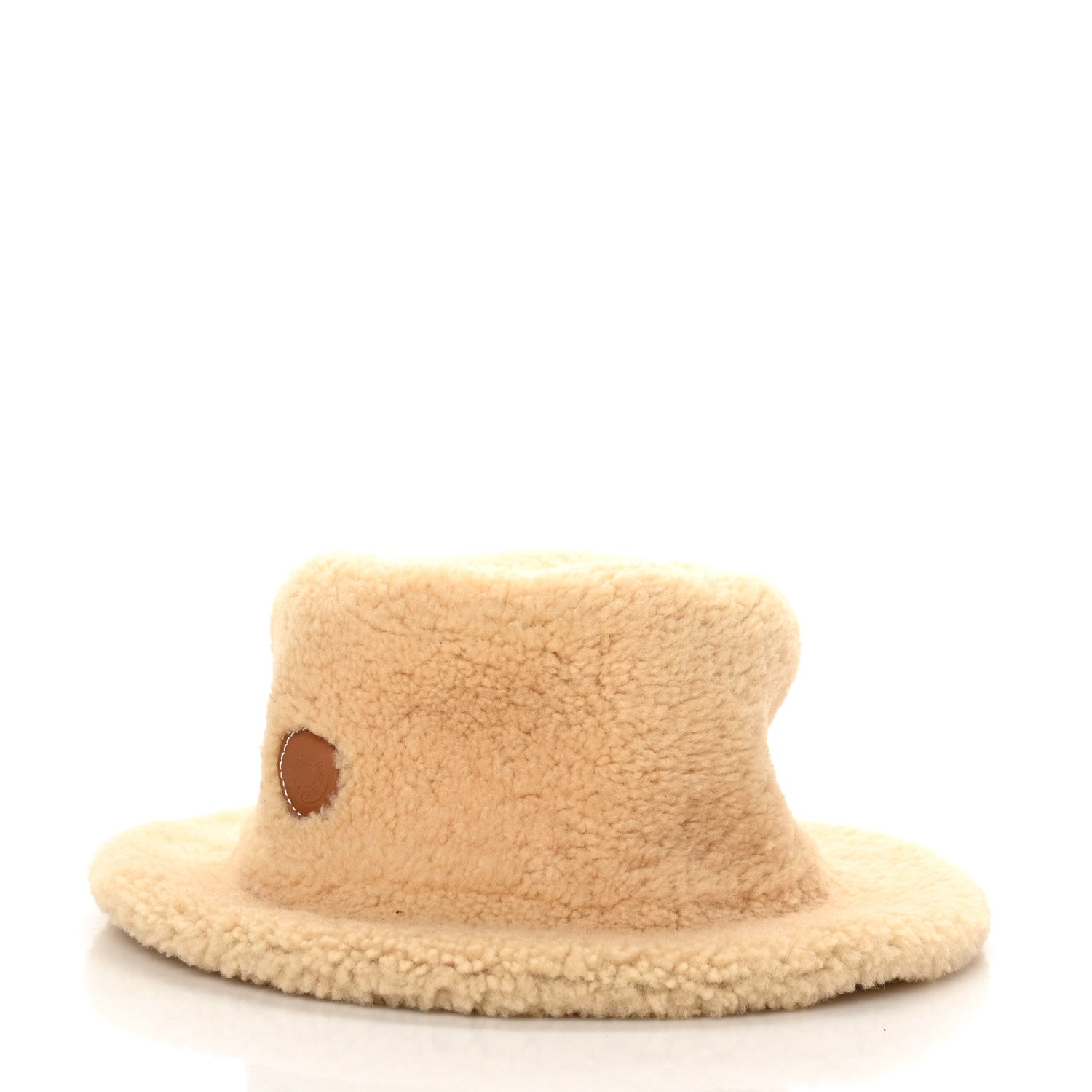 Hermes Shearling Womens Fauve Bucket Hat 55 Marron Tonka 4 of 8
