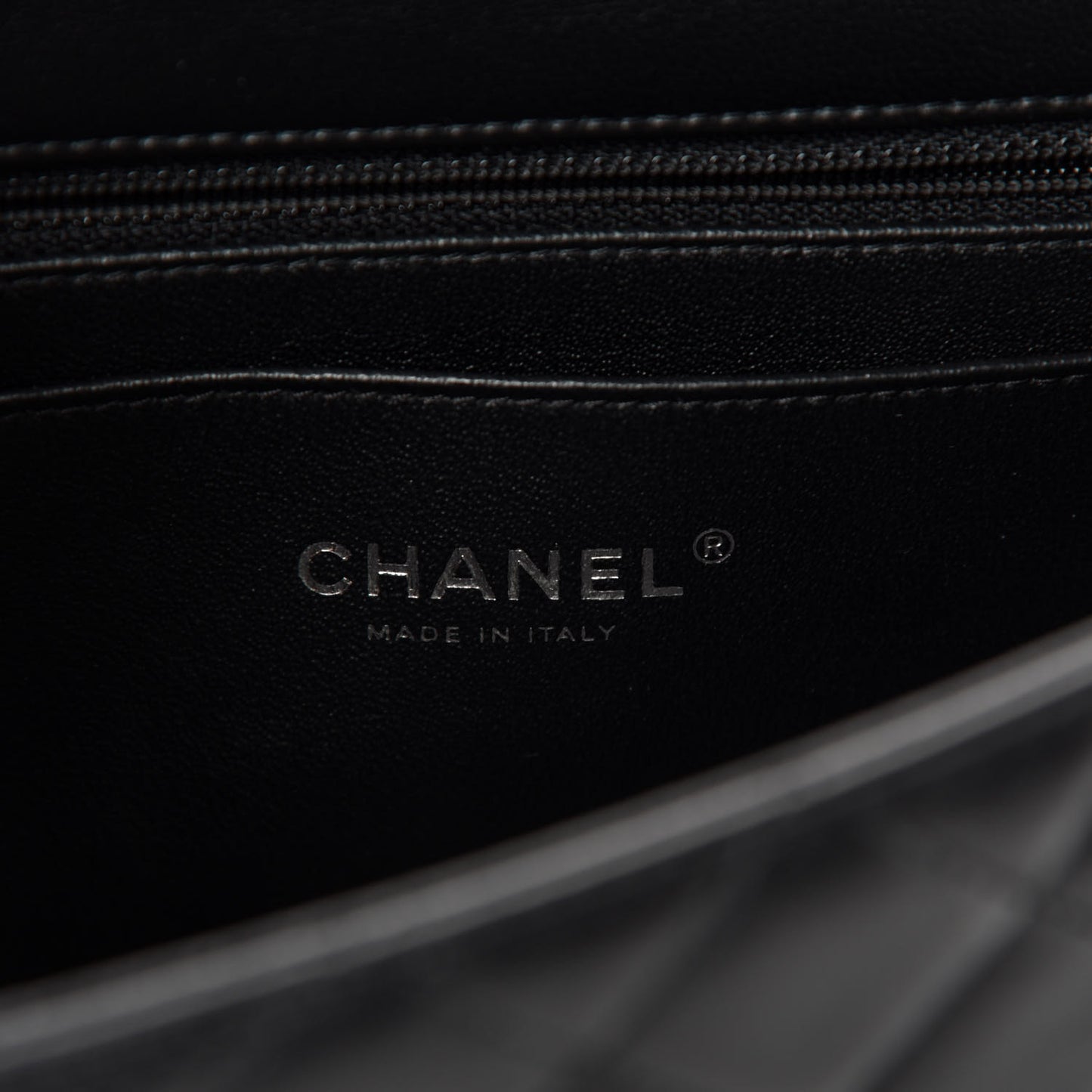 Lambskin Quilted Mini Rectangular Flap Black