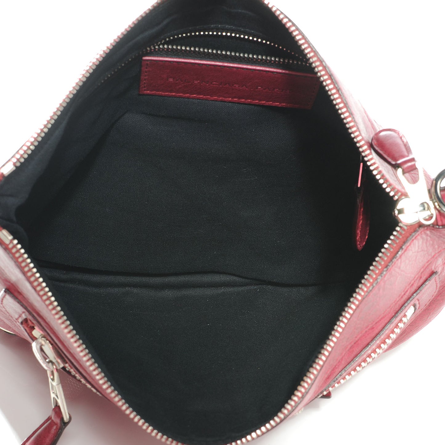 Agneau Giant 21 Silver Hardware Flat Handle Clutch Pourpre