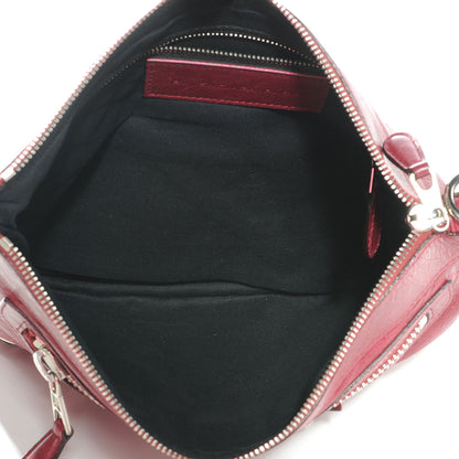 Balenciaga Agneau Giant 21 Silver Hardware Flat Handle Clutch Pourpre 5 of 7